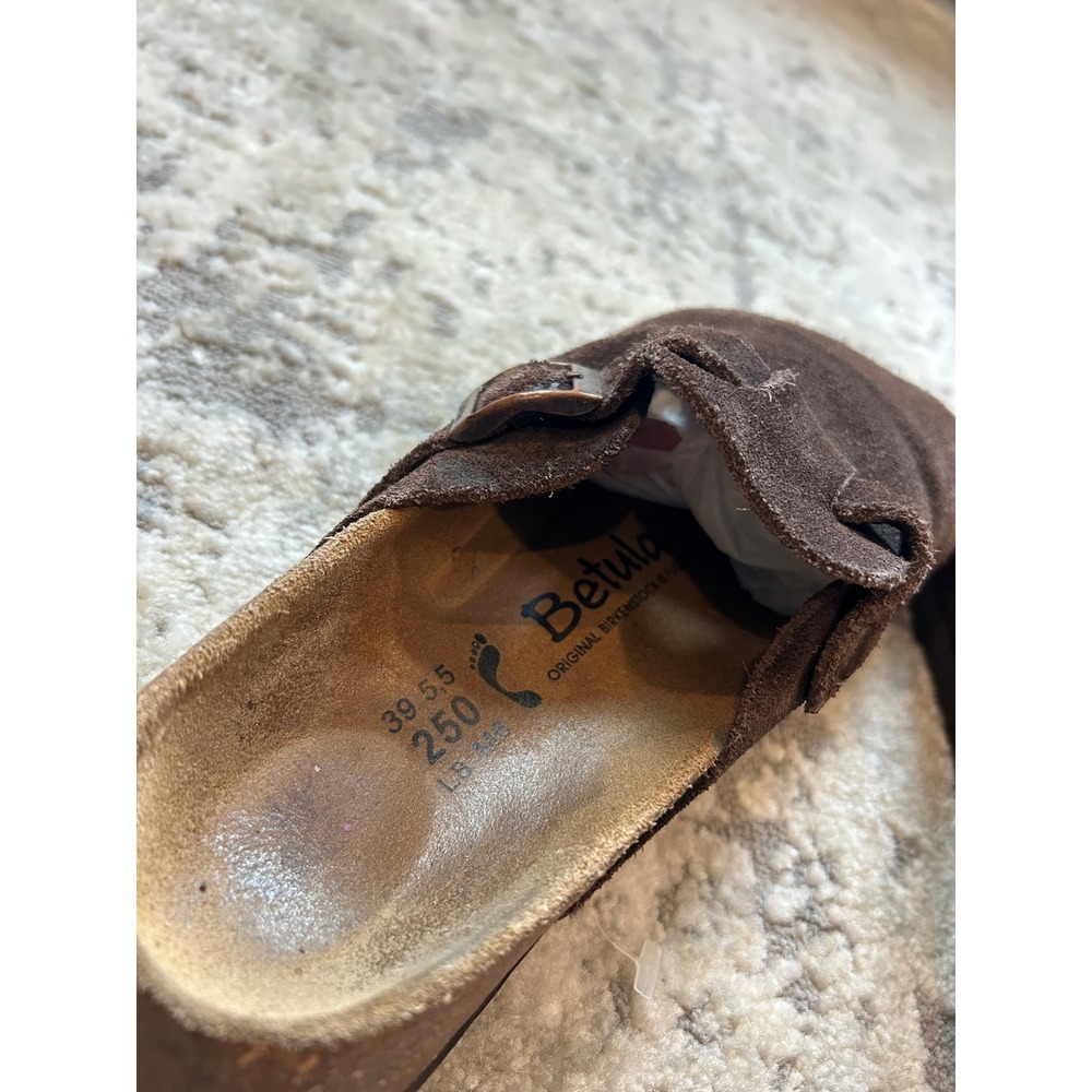 Birkenstock Boston Betula Suede Mocha Slip On Clogs Sandals size 39 8-8.5W - Picture 5 of 8